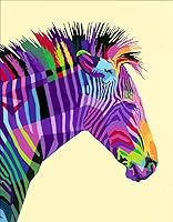 Vista 3 de Ravensburger CreArt Funky Zebra - Pintura por números para adultos, kits de manualidades para adultos y niños a partir de 12 años