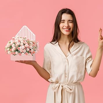 Bouquet Flower Envelope Box - 4 Pack Small Folding Flower Arrangement Boxes, Waterproof Packaging Gift Paper Box for Wedding, Mother's Day, Valentine‘s Day, Birthday Party Decorations