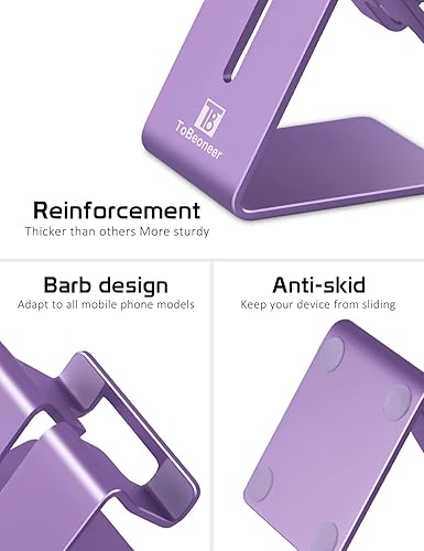 Miniatura 13 de Soporte de aluminio para teléfono celular, soporte de escritorio universal portátil sólido, para todos los teléfonos inteligentes, Tabletas, Huawei