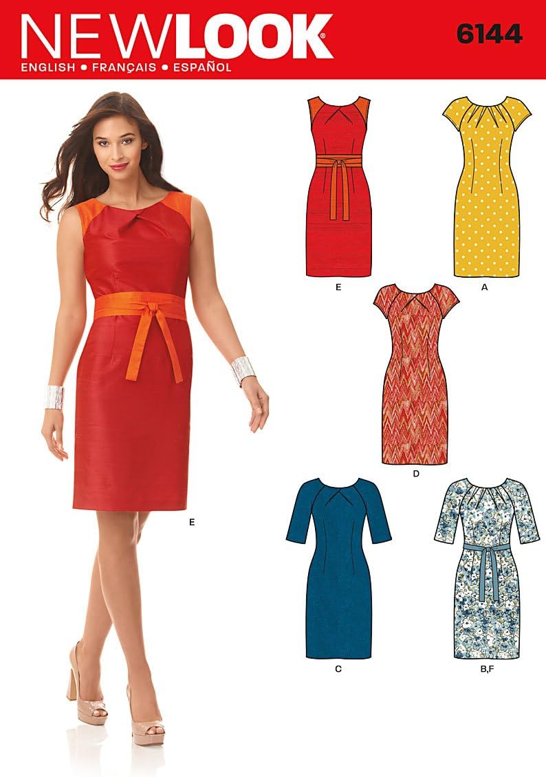 Simplicity Creative Patterns New Look 6144 Misses' Dress and Belt, A (8-10-12-14-16-18)