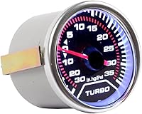 Vista 4 de E Support 2" 52mm Universal Medidor de Psi para Motor de Coche con Lente Ahumada, LED Turbo Boost