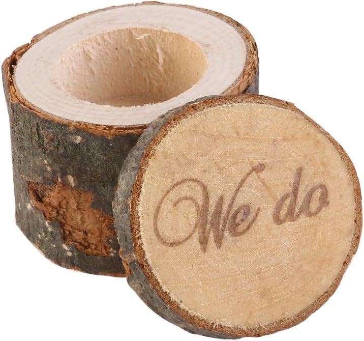 Tinksky Wedding Ring Box, Wedding Ring Bearer, Rustic Ring Box,Wooden Printed We Do Valentine's Day gift for women girls