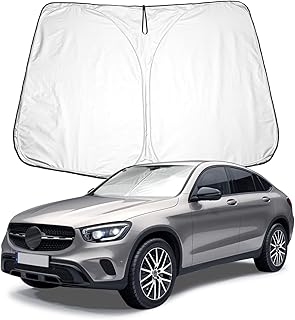 BIXUAN Pare-Soleil Compatible avec Mercedes Benz GLC X253 SUV 2016-2022 pour Pare-Brise Avant de Voiture, Protection Contre Le Vent pour Pare-Brise Avant, Protection UV