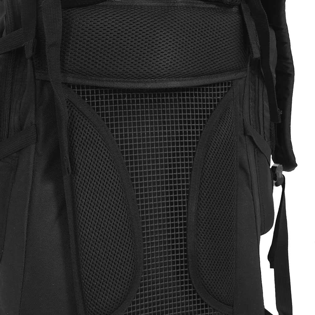 Zaino da Escursionismo Nero 80L Tessuto Oxford Impermeabile Versatile per Outdoor, Escursionismo, Campeggio, Trekking, con Scomparto per Portatile, Stabile, Durevole, Confortevole, Ideale per