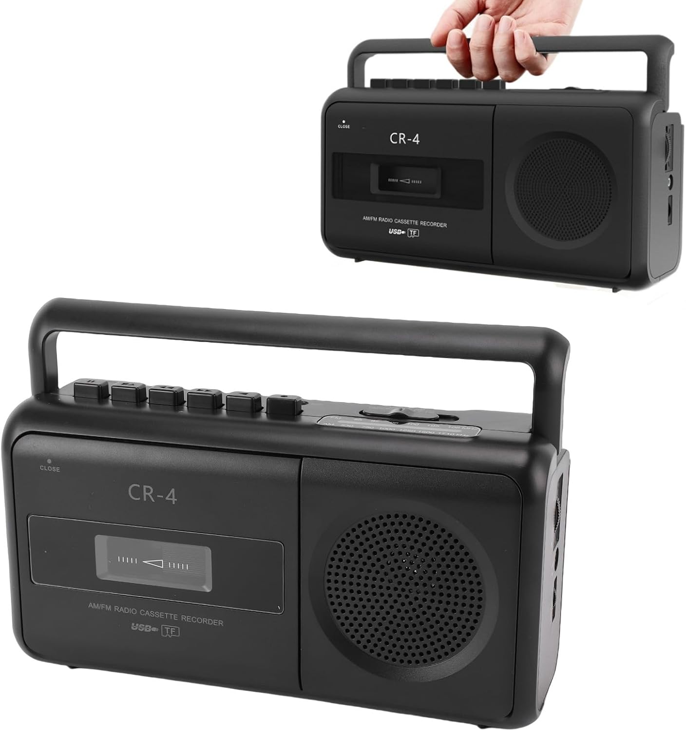 Sanpyl Portable Cassette Player Tape Recorder, MP3 to Cassette Converter, Built in Speaker Microphone Headphone Jack, Support AM FM Radio (US Plug)