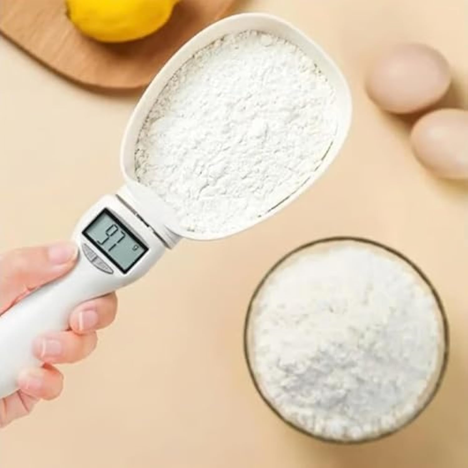 Electronic Measuring Spoon with Conversion, Adjustable Digital Measuring Spoon, Kitchen Food Measuring Scoop Scale, 800g / 0.1g High Precision, with LCD Screen, for Daily Meals and Dog Cat Food (2PCS)
