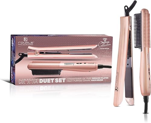 Miniatura 2 de Royale Platinum Genius Heating Element Plancha Plana de Lujo Cerámica Turmalina 2 en 1 Alisadorrizador de pelo (Dúo - Oro Rosa)