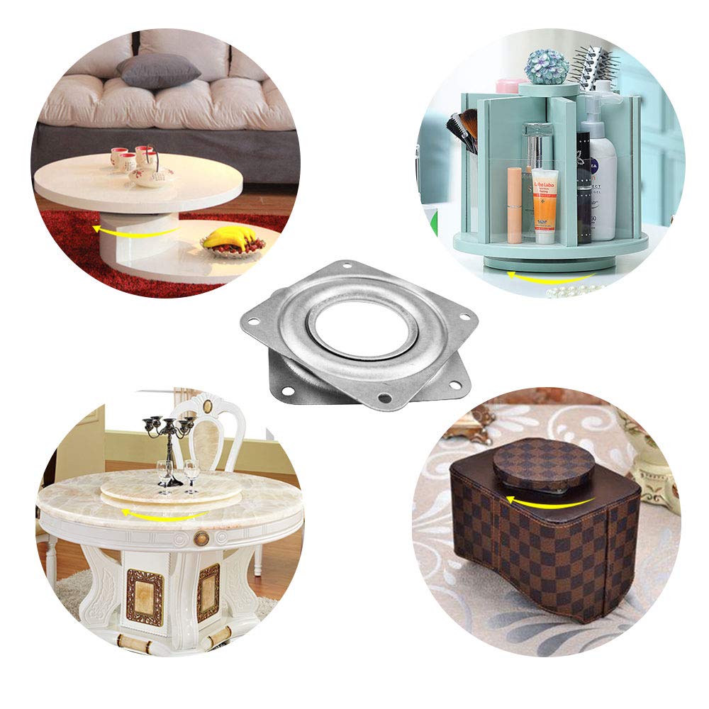 4 Stück Lazy Susan Drehlager 360 Grad Drehteller, für Anzeigen-Regal und Möbel (72x 72x 9mm)