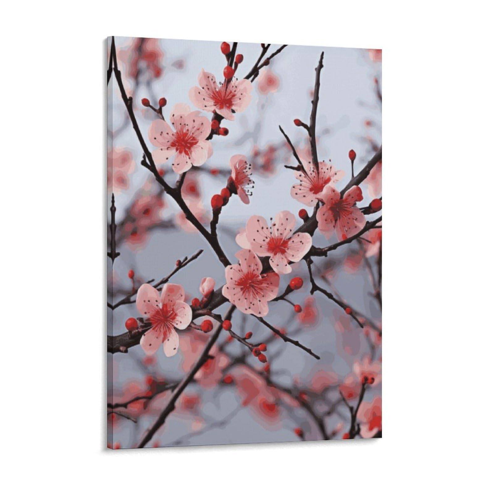 Delicate Cherry Blossoms Canvas Wall Art for Bedroom 18x24inch Canvas Prints Artwork for Walls Modern Picture Artwork Painting for Living Room Aesthetic Wall Paintings for Bathroom Kitchen Of