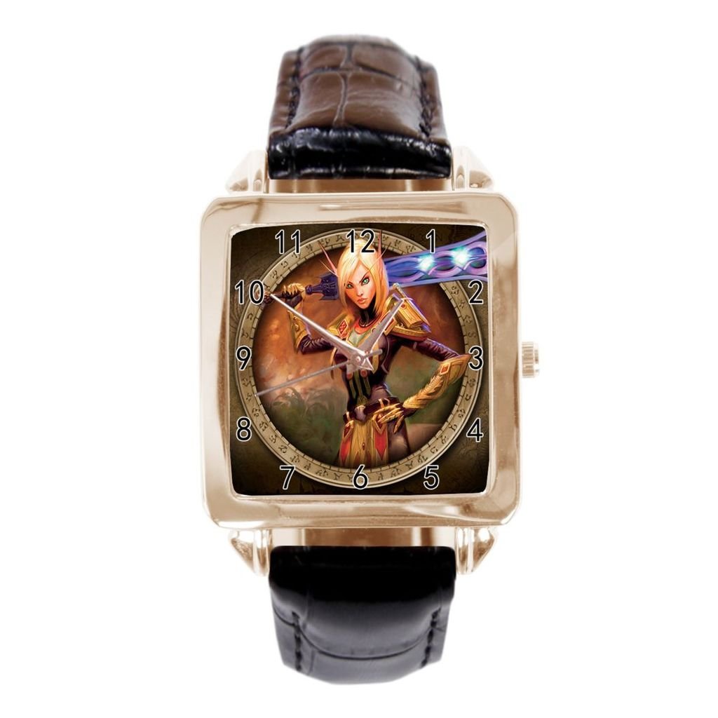 world of warcraft blood elf paladin Custom Design Simple Style Leather Strap Quartz Wrist Watch Mens Watches