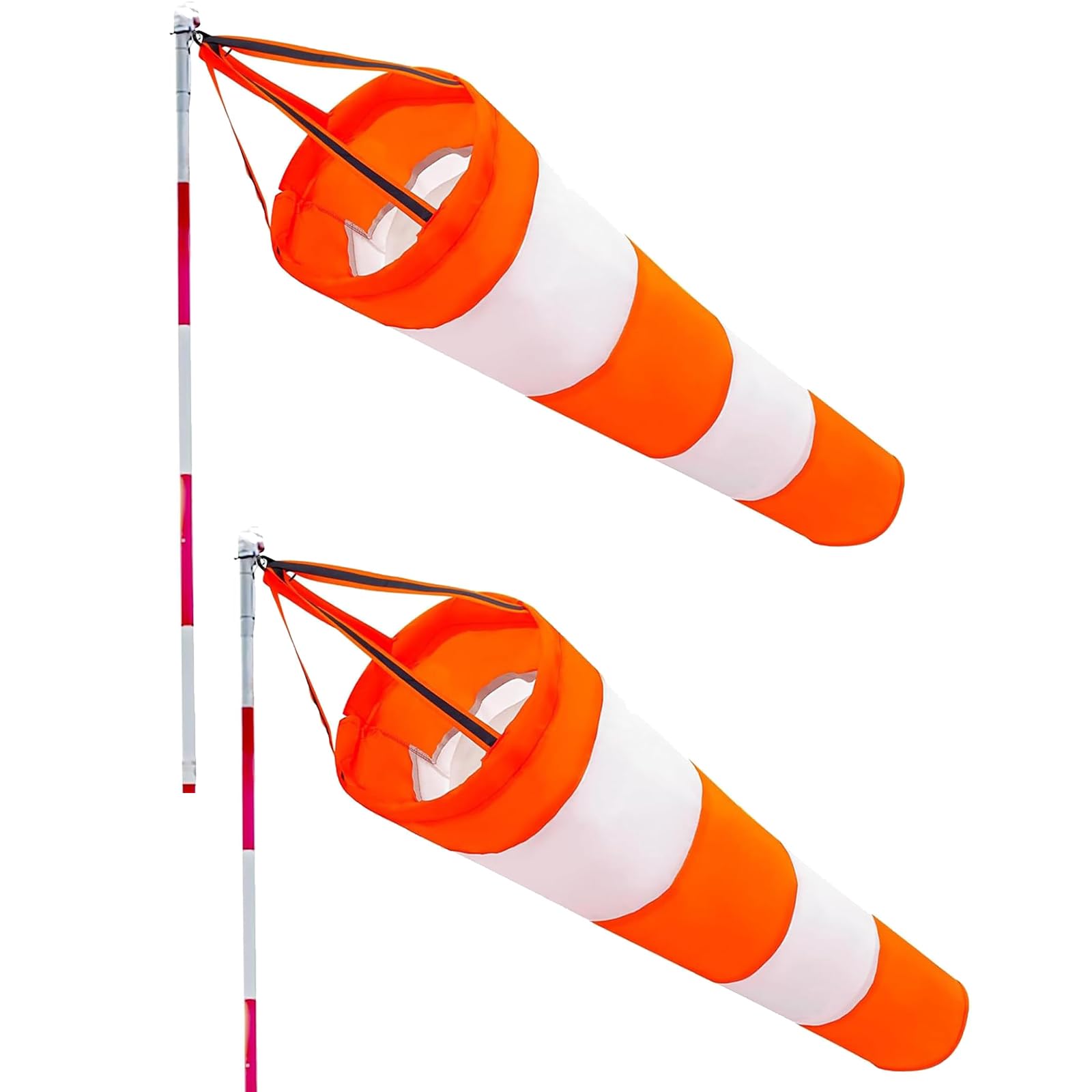 BOFYTR Wind Sock, Outdoor Wind Direction Indicator, 80cm Fluorescent Orange White
