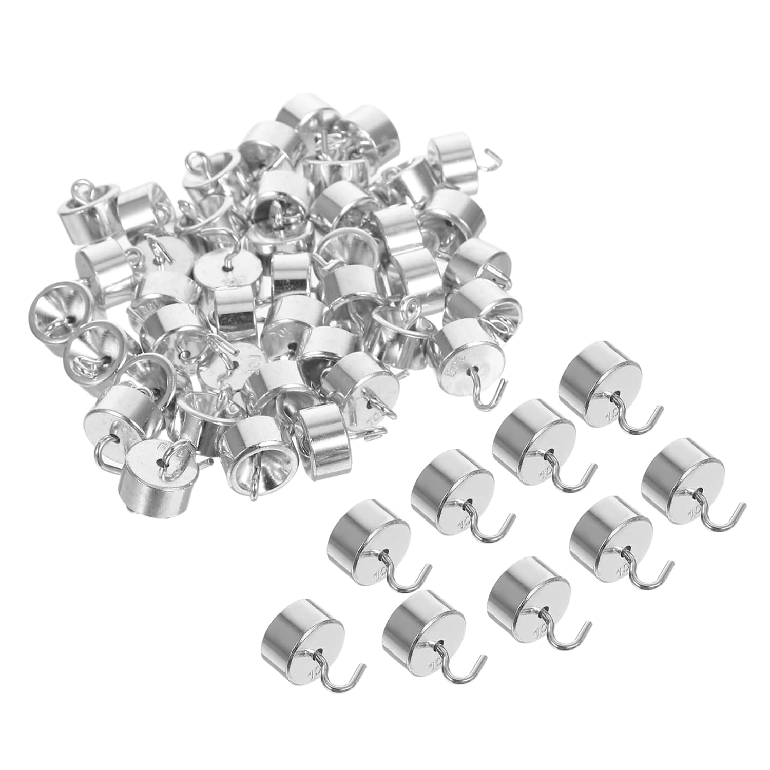 50Pcs Hooked Weight Set Chromium Plated Iron Metal Weights for Physics Study Science Lab Work Each Weight Easy to Hook Detach Efficient Experimental