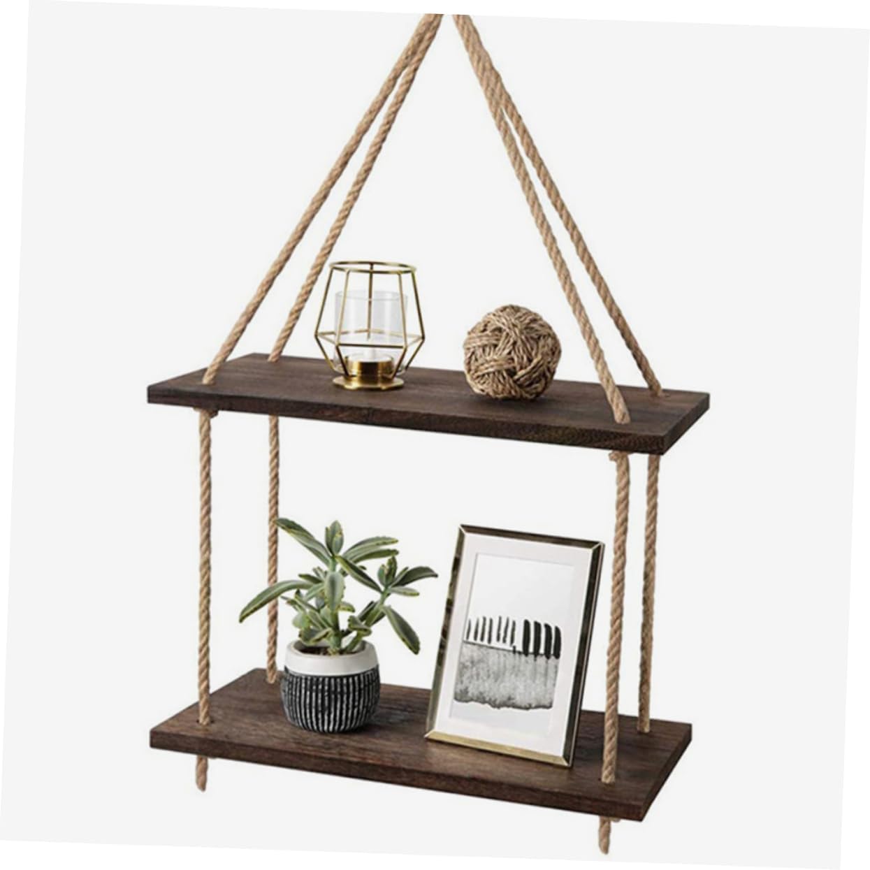 1set Rustic Wood Floating Shelves Set for Wall Storage for Living Room Bedroom Bathroom Multi-Purpose Decorative and Functional Wall Rack for Plants and Decor Items