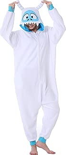 Unisex Onesie for Adult and Teenagers White Monster Animal Cosplay Costumes One Piece Pajama - coolthings.us