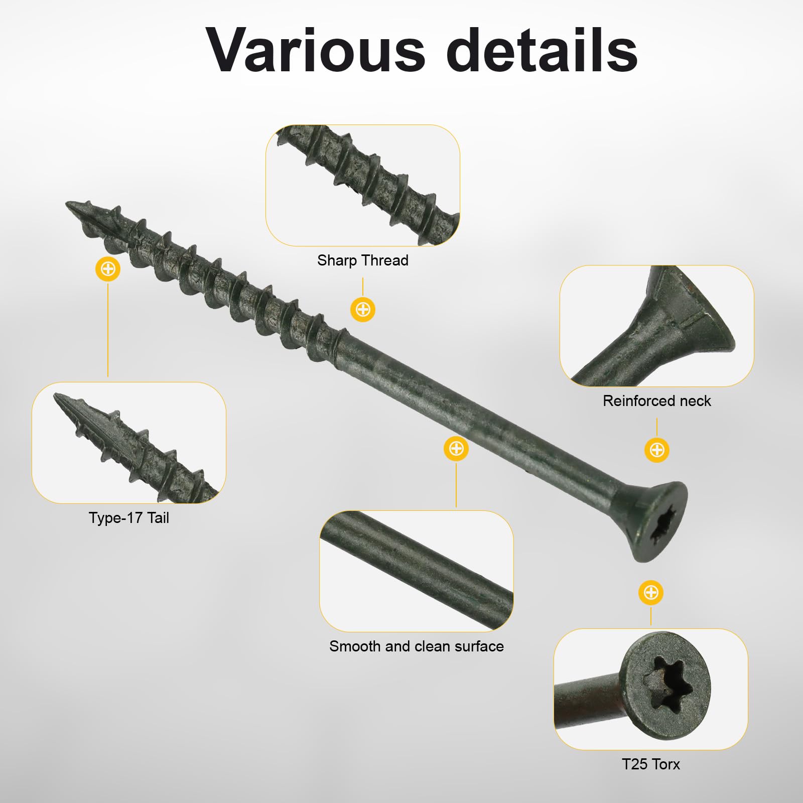Bobibbi Deck Screws #10 x 3" - 5lb Pack -2