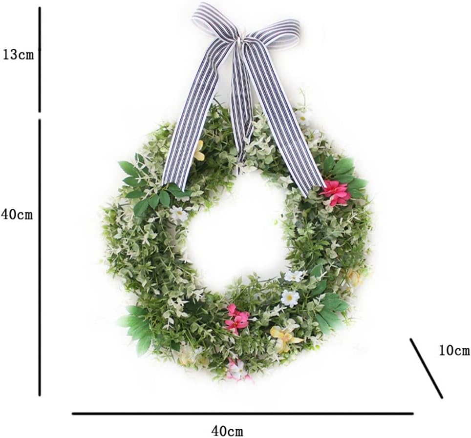 Simulated Green Plant Wreath Door Hanging Home Decoration with Eucalyptus Wreath