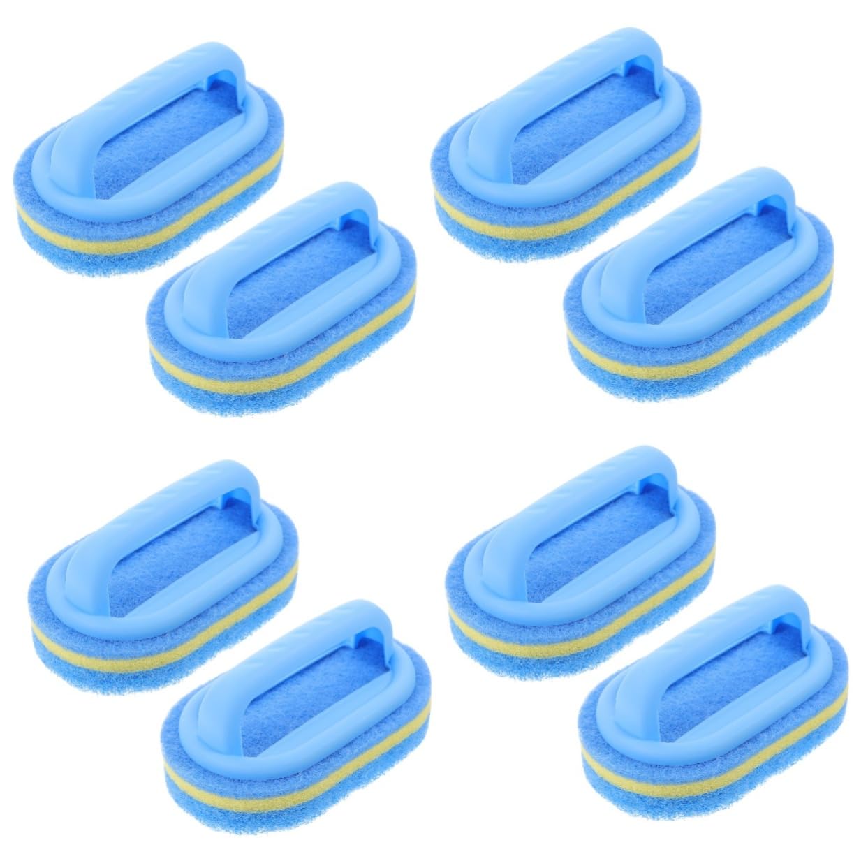 BESTYASH Cepillo De Esponja Hundir Teja Limpieza para Bañera Baño Ducha Pincel Depuración Largo Baldosas Limpiador Fregar Esponja Cepillo Cocina PD Azul 2 Piezas X 4