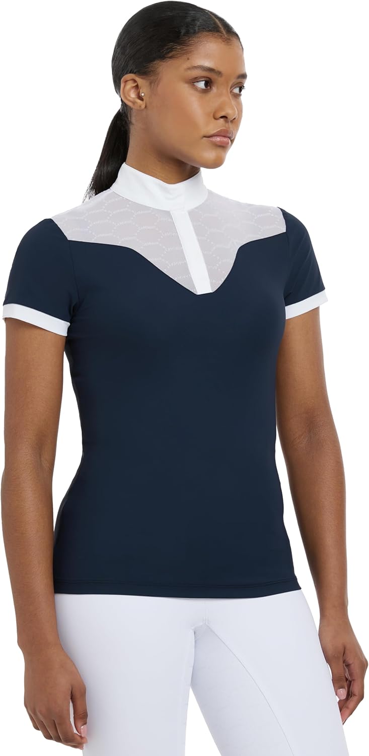 LeMieux Emily Short Sleeve Show Shirt - Womens - Lightweight and Breathable - Smart Standing Collar
