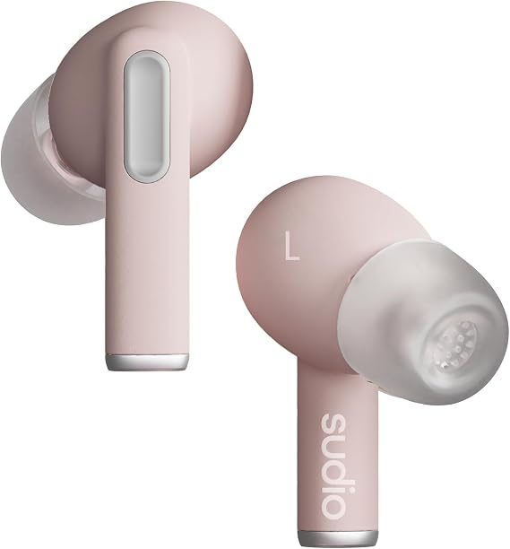 Sudio A1 Pro Wireless Earbuds, Bluetooth 5.3, Noise Cancelling, Waterproof, Touch Control, Wireless Earphones with Charging Case, Perfect for Premium Sound Quality (Pink)