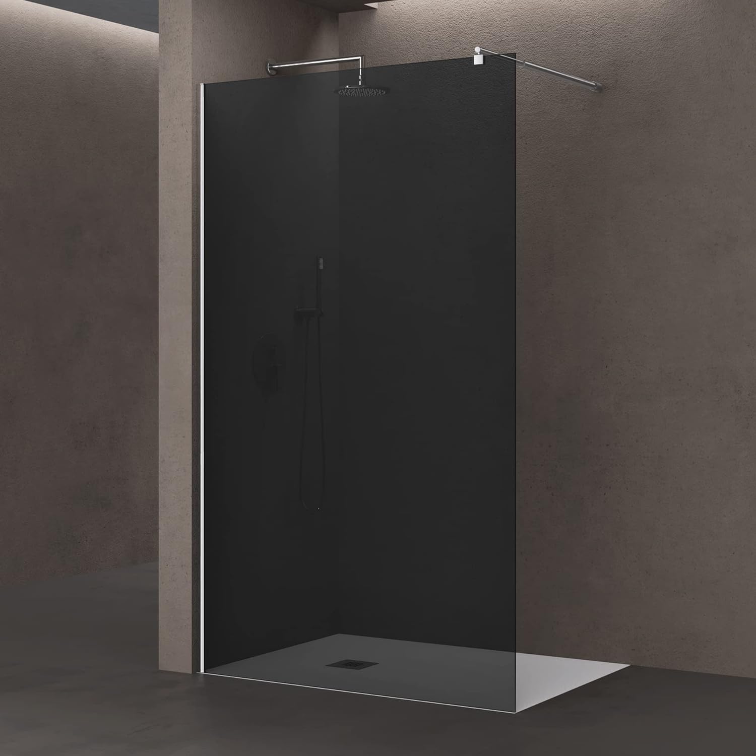 doporro Duschwand Walk-In 80x200 cm, ESG-Sicherheitsglas, Nano-Beschichtung
