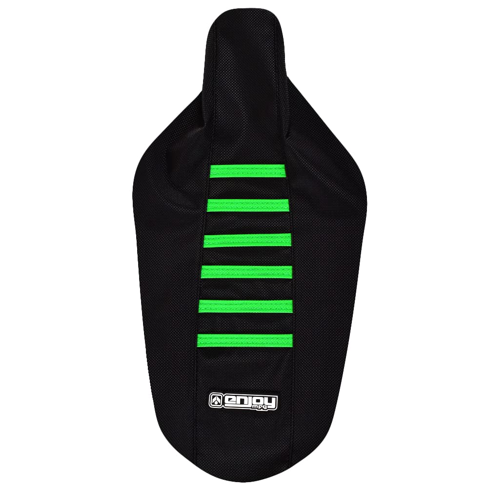 Enjoy Mfg Seat Cover - Compatible Fit for 2001-2013 KX85 KX100 KX 85 KX 100 - #63 (All Black/FLO Green Ribs)