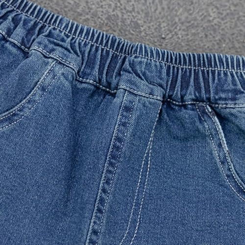 Boys Casual Denim Trousers Elastic Waist Pants with Pockets for Active Kids Stylish Everyday Wear4