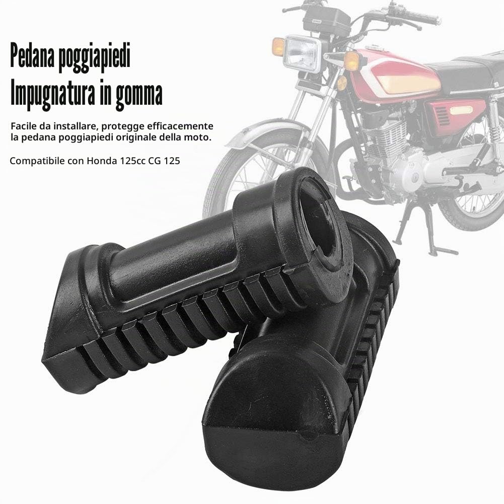Copri Pedane Moto Universali In Gomma - EBTOOLS, Adatto Per Moto, Anteriore, Nero