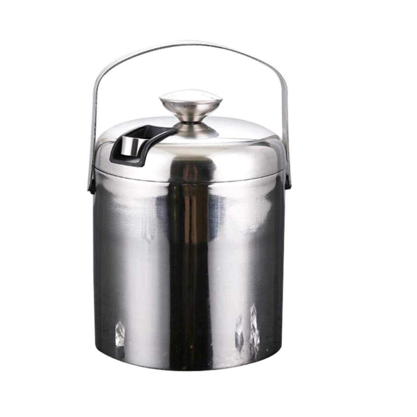 Seau à glace isolé en acier inoxydable 1.2L avec couvercle et passoire intégrée