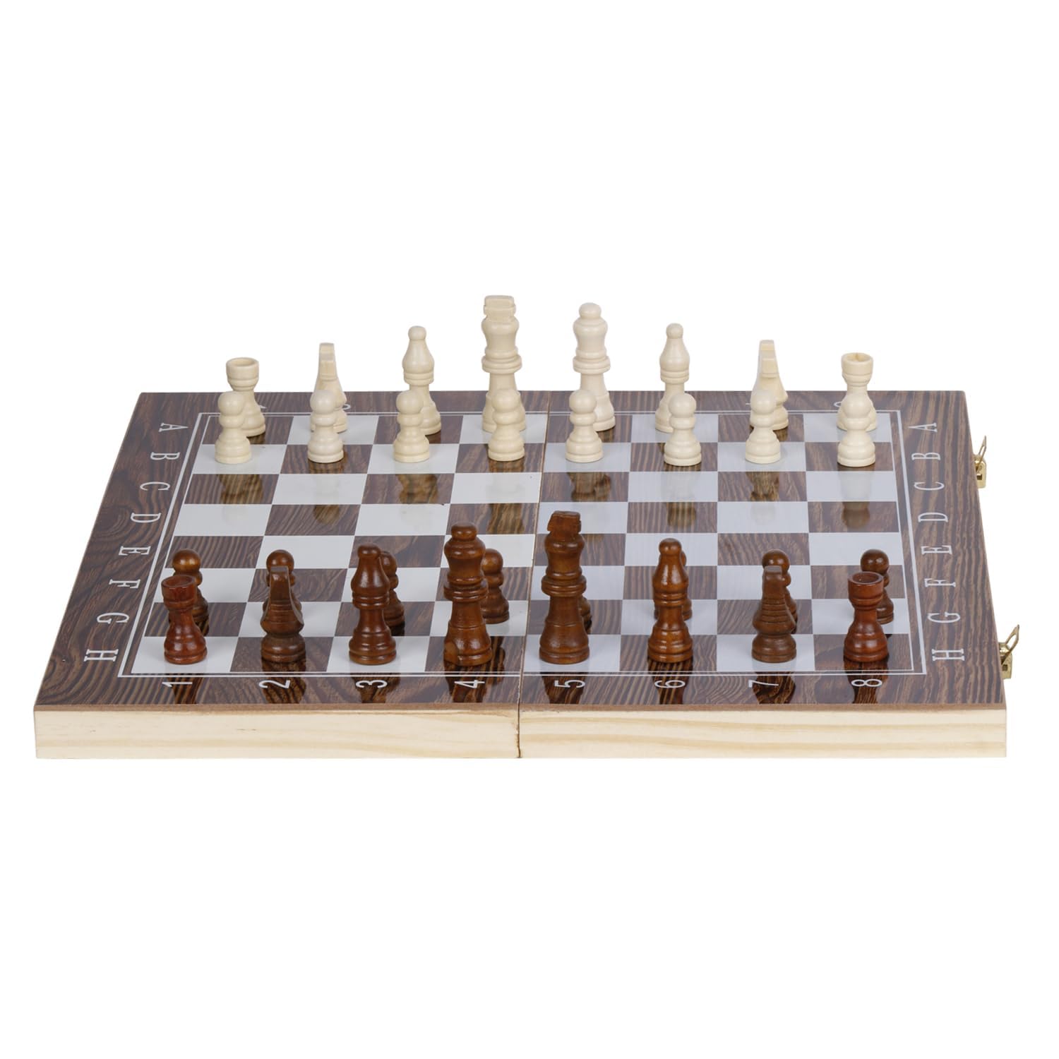 Kartique Juego de tablero de madera 3 en 1 de ajedrez, damas y backgammon tamaño 15 x 15 pulgadas