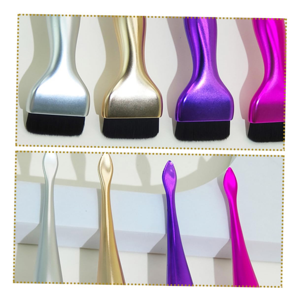 FRCOLOR 5 pennelli per fondotinta, pennelli per trucco per pennello, piccolo pennello liquido per fondotinta, liquido portatile, senza lasciare traccia, piatto