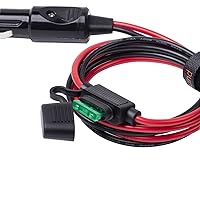 Vista 2 de Cable cargador adaptador de encendedor de cigarrillos macho a macho de 12 AWG, resistente, con luces LED, de 3,05 m (10 pies)