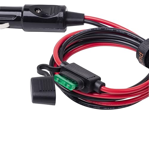 Miniatura 2 de Enchufe de cigarrillos macho a macho de 12 AWG resistente para encendedor de cigarrillos, cable de carga con luces LED de 3 pies (3 pies)