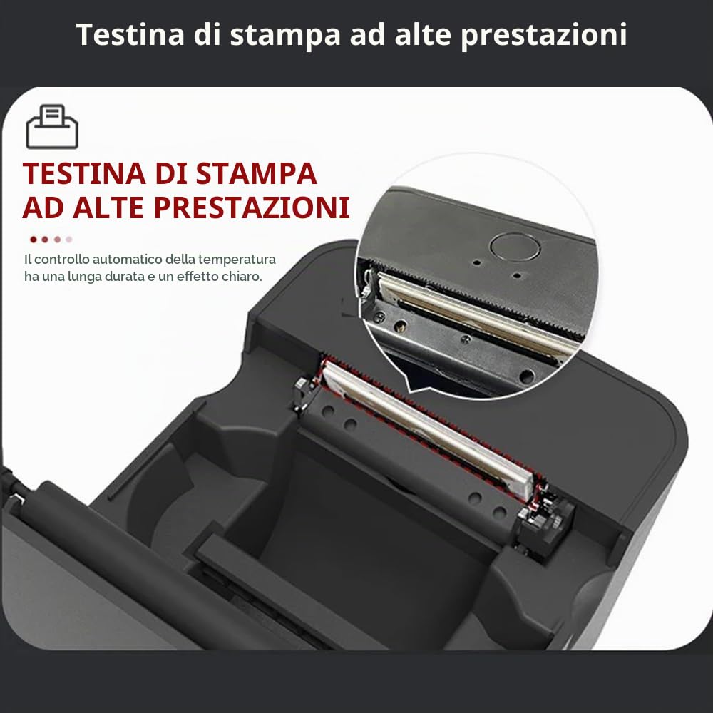 Gugxiom Stampante POS, stampante termica USB da 58 mm, stampante da cucina da ristorante con taglierino automatico, stampante per etichette USB per Mac, Linux, Android