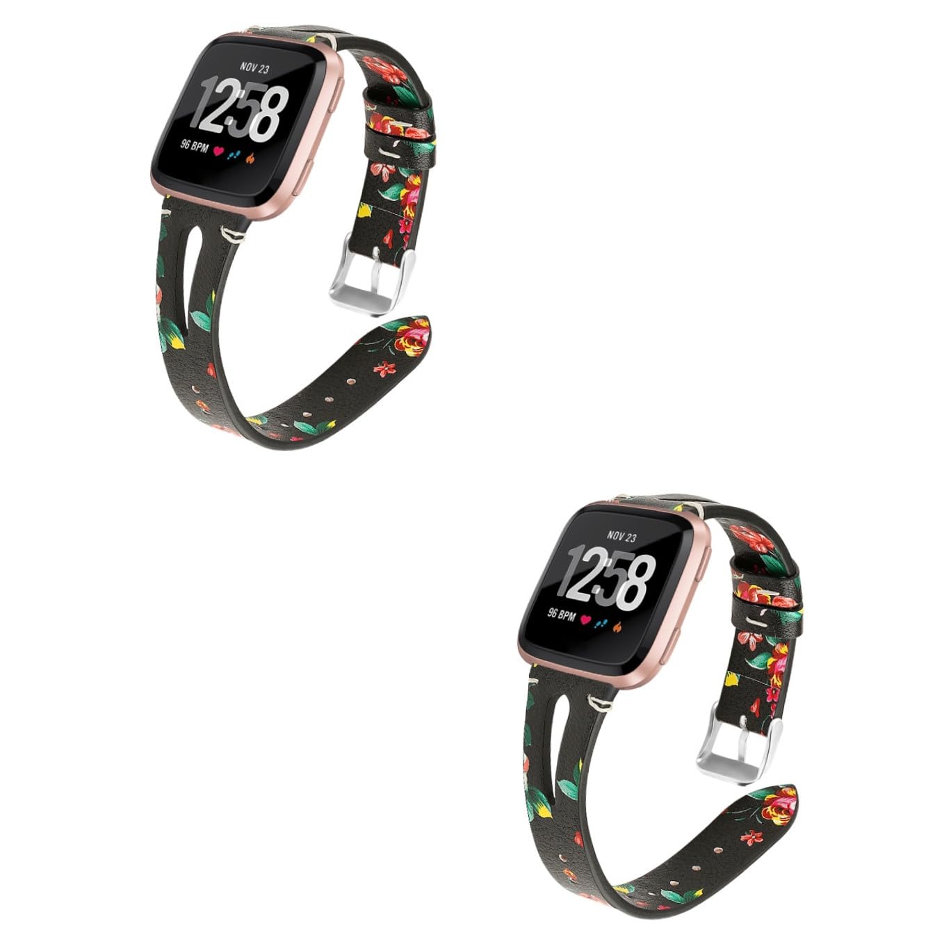 Gatuida 2piezas De Para Reloj Banda De Hebilla Metálica Compatible Diseño Floral Rojo Para y Ocasiones Especiales