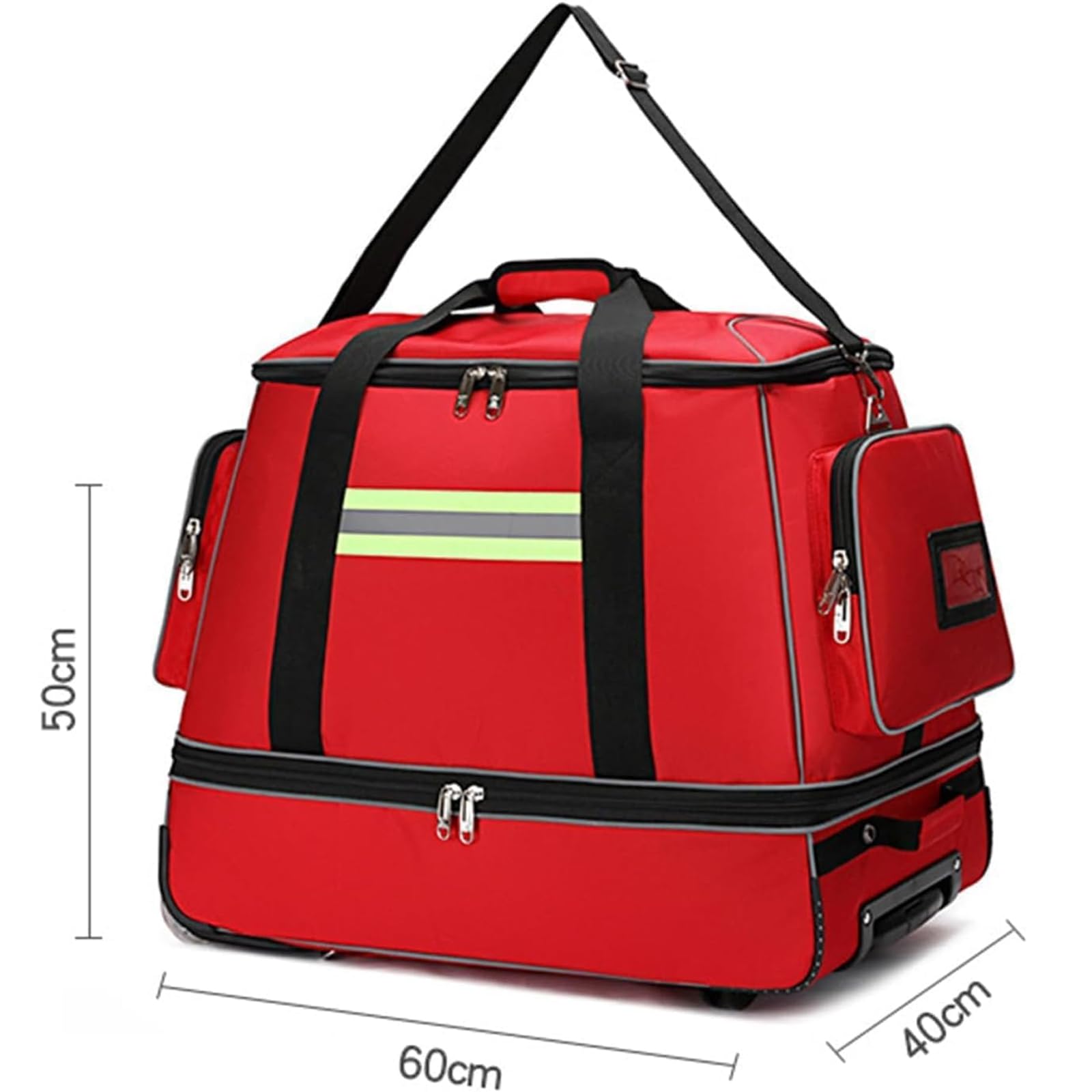 Mochila táctica de primeros auxilios con detalles reflectantes y varilla telescópica para actividades al aire libre