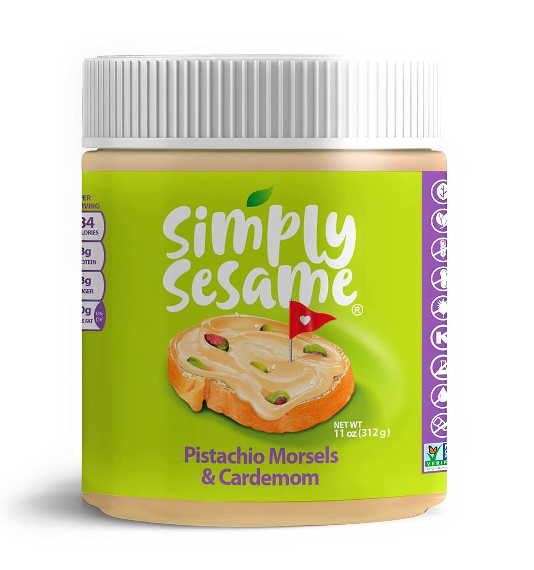 Simply Sesame Butter Spread Classic Pistachio Morsels