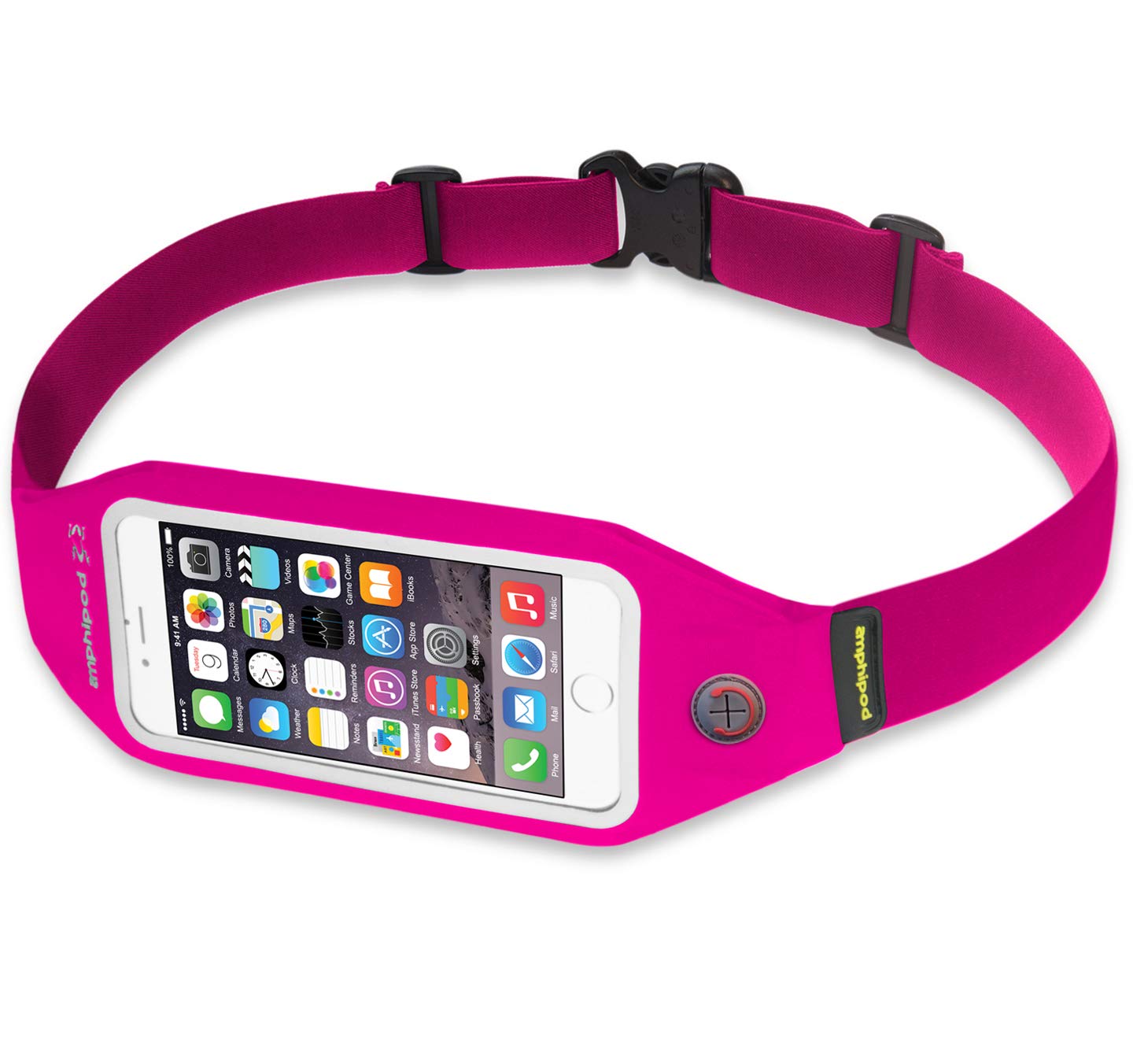 AmphipodSmartView Waistpack, Touch-Screen Phone Compatible Storage for Running, Jogging & Walking, Men & Women, Pink, 8" x 3.5", Smartview Waistpack