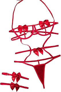 Sexy Women Cutout Lingerie Bodysuit,Bow Underwire Lingerie Sets