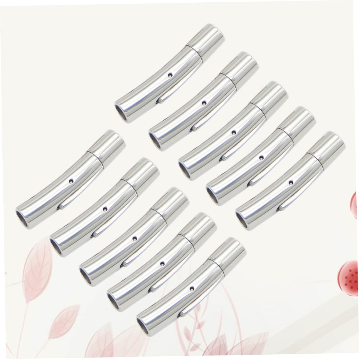 Chiusure per Braccialetti in Acciaio Inox Argento, 10 Pezzi
