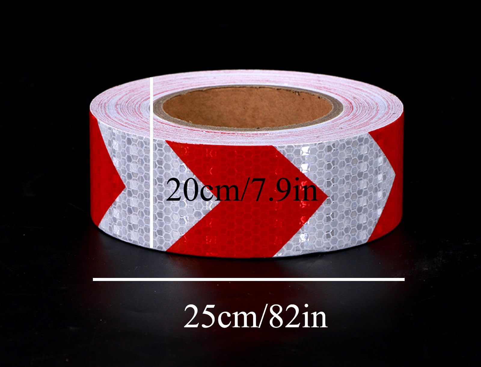 eallen Flecha Roja Y Blanca Cinta Adhesiva Reflectante, Pegatina De Seguridad Fluorescente, 25M X 5/10/20Cm Cinta Adhesiva De Advertencia Reflexiva,Width 20cm
