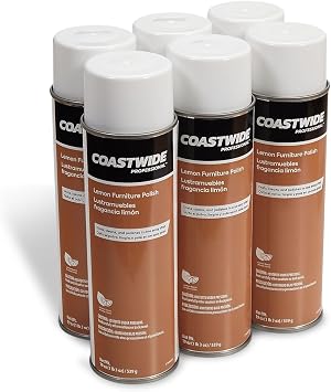 Coastwide Professional Furniture Polish, Lemon Scent, 19 oz, 6-Pk | Cleans and shines wood and laminate surfaces in offices and facilities.