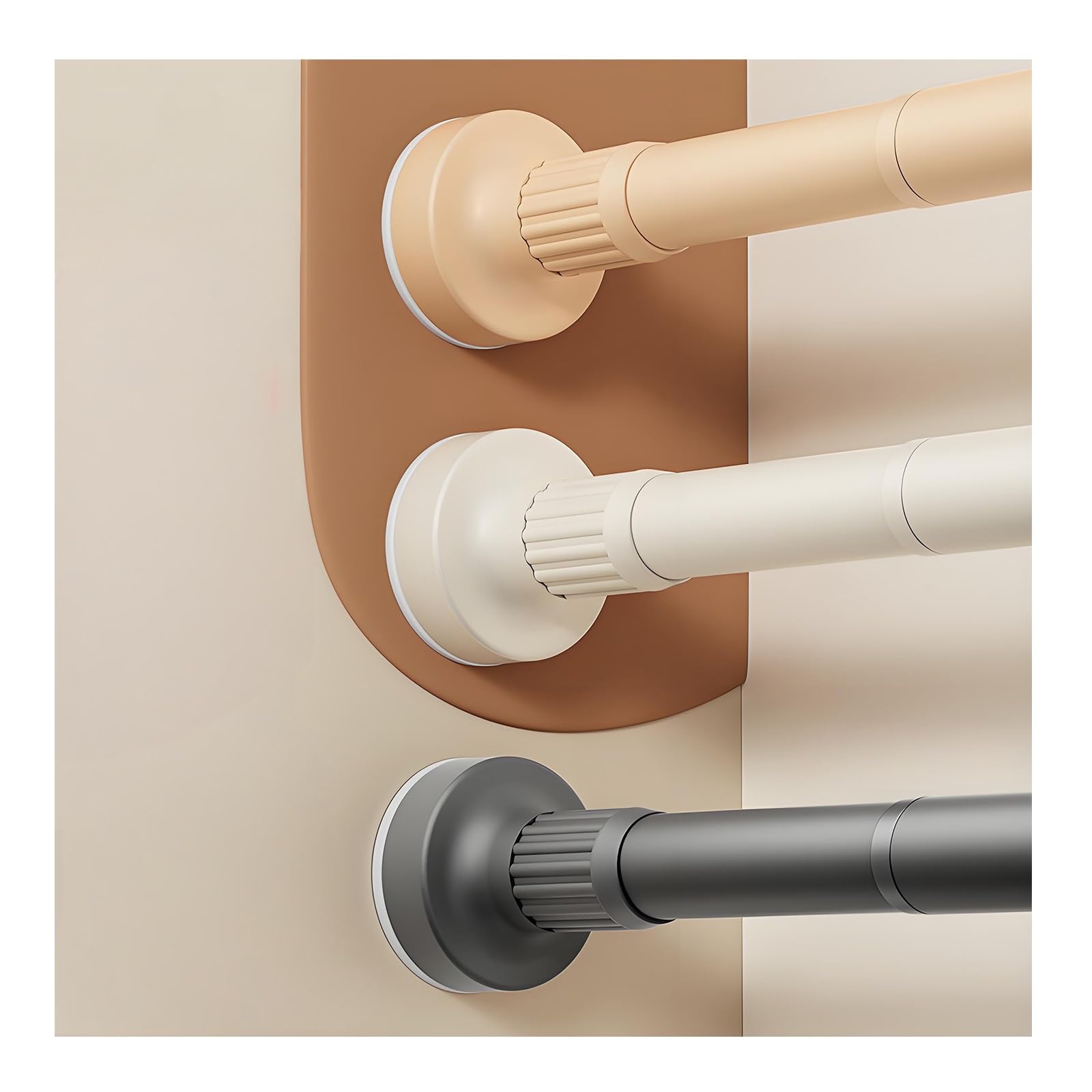 WQPMNYG Adjustable No-Drill Shower Curtain Rod, Spring Tension Teles Pole for Bathroom, Window & Closet, Easy Installation, 63"-98" (Yellow, 1.6-2.5m)