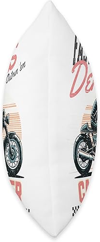 Miniatura 2 de Skeleton And Charm Clothing Co Cafe Racer Faster Than Hell, Outrun Your Demons Throw Pillow, 18x18, Multicolor