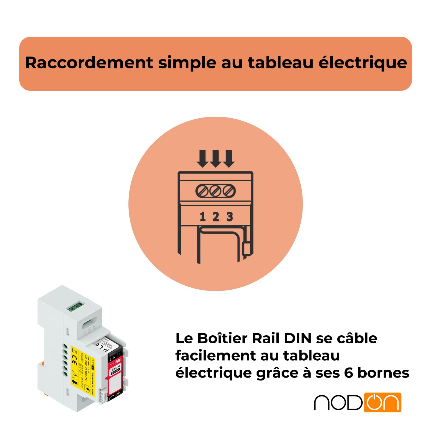 NodOn - Boîtier Rail DIN "Power" pour modules NodOn Zigbee et EnOcean, pack 5 unités, accessoire, tableau électrique, compatible modules SIN-(x)-1-20, SIN-(x)-1-21, SIN-(x)-FP-21