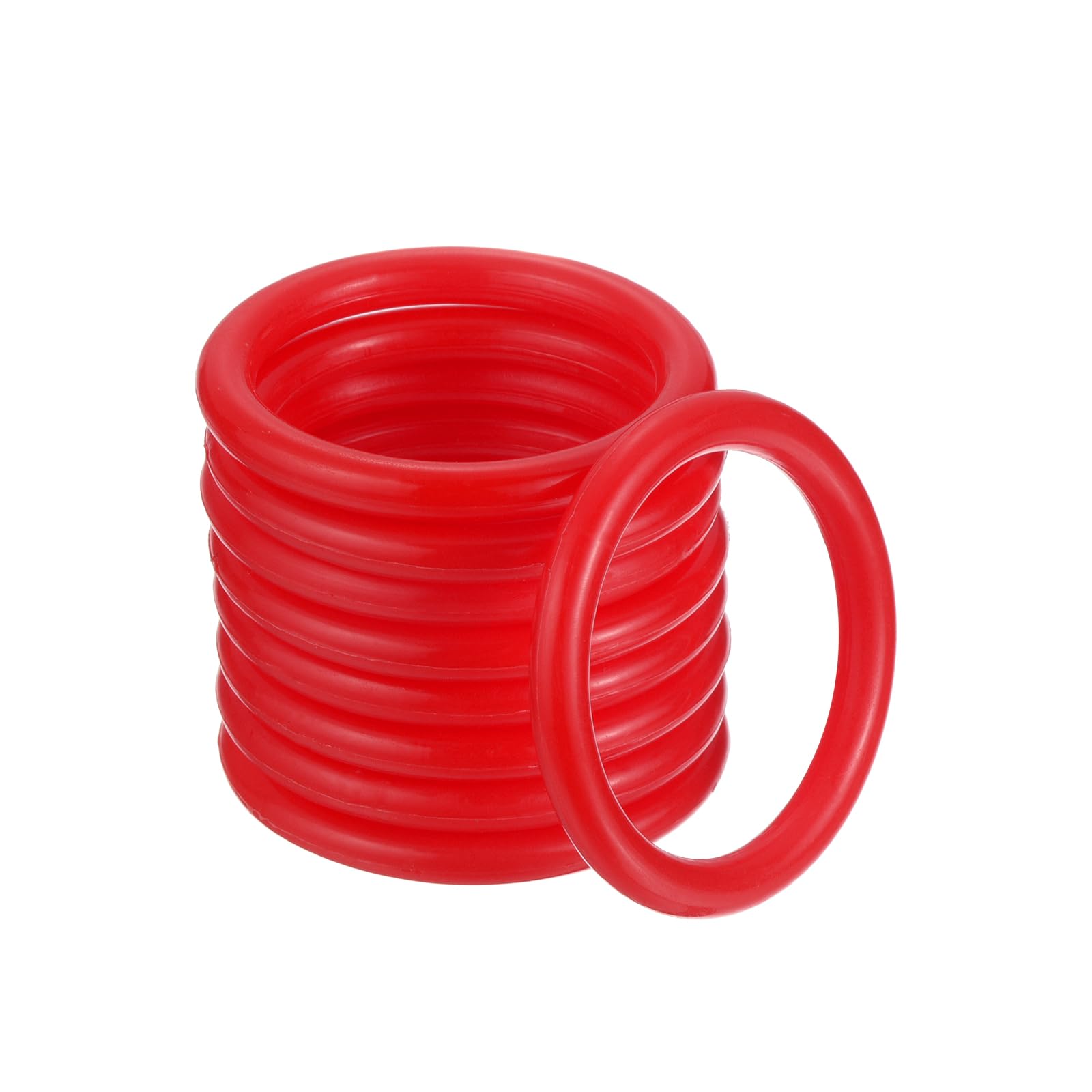 M METERXITY 12 Pack Carnival Toss Rings - Plastic Round Throw Hoops, Apply to Parties/Interactive (1.57-Inch, Red)