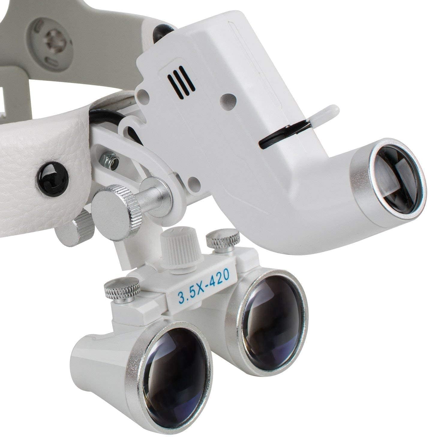 Close-up of loupe optics