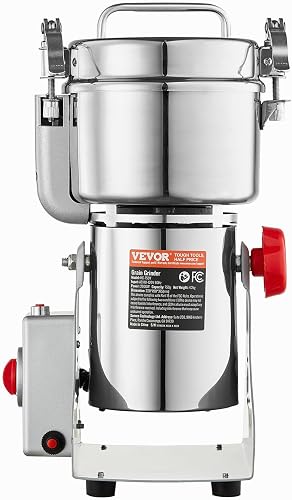 VEVOR Moulin à Épices Électrique 750 g, Broyeur à Grains Commercial 2000 W à Haute Vitesse, Moulin à Farine en Acier Inoxydable, Type Oscillant pour Moudre Rapidement Céréales Épices Herbes Cafés - 9