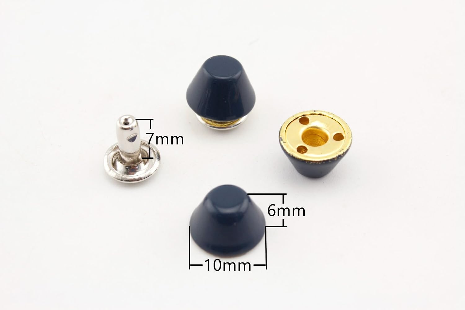 Barrel Riveted Purse feet 3/8" / 10mm Iron Spike Rivet Studs Spots Leather Rivet for Bag Making Clothing Shoes Deep Blue M64D