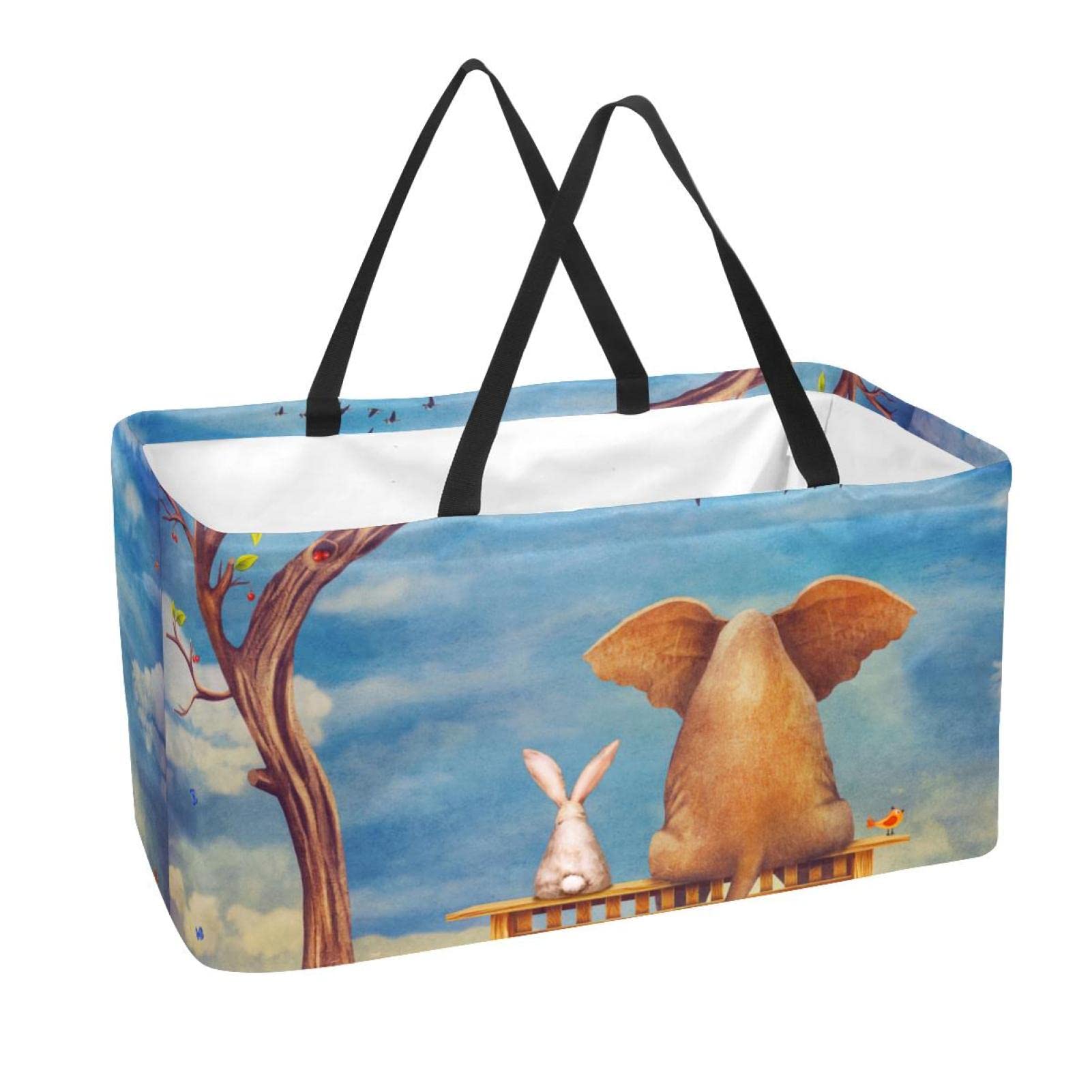 Sac de courses réutilisable Cochon Lapin grand cabas pour le shopping