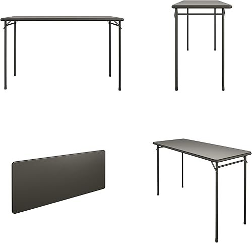 Miniatura 4 de COSCO 20" x 48" Vinyl Top Folding Table, Black Negro -,Lino añejado,https://www.amazon.com/dp/undefined